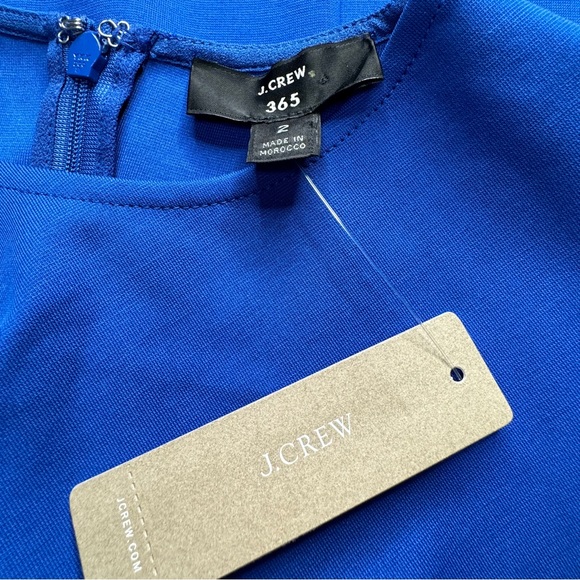 (NWT) J.CREW 365 Ruched Ponte Sheath Dress Cobalt Blue Size 2 - Picture 4 of 5